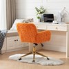 MAYEERTY 26.4 Inch Wide Seat Office Chair - Artificial Rabbit Hair, Metal Base, Adjustable Swivel, Vanity Chair, - 4 of 4