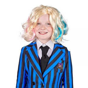 Angels Costumes Wednesday Inspired Gothic Girls Friend Blonde Child Costume Wig - 1 of 4