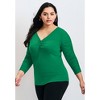 Avenue Women's Plus Size Naomi V Neck Gathered Sleeve Top - image 4 of 4