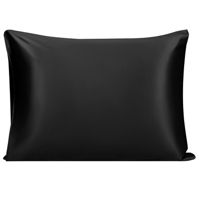 1 Pc Standard 100% Natural Silk Envelope Closure Pillowcase Black - PiccoCasa