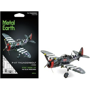 Republic P-47 Thunderbolt Fighter Aircraft "The Jug" US Army Air Forces (Moderate Difficulty) Steel Model Kit by Metal Earth - 1 of 4