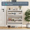 Resenkos Entryway Shoe Storage Cabinet with 2 Flip Drawers, Freestanding Shoe Cabinet Organizer with Open Storage, Narrow Farmhouse Shoe Rack with - 3 of 4
