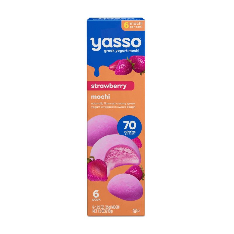 Yasso Frozen Greek Yogurt Strawberry Mochi - 7.5oz/6ct, 1 of 8
