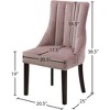 Meridian Furniture,Oxford Pink Velvet Dining Chair, Set of 2 - 4 of 4
