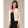 INSPIRE CHIC Women's Cropped Casual Long Sleeve V Neck Button Down Cardigans Sweater - 2 of 4