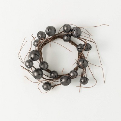Sullivans Artificial Gray Jingle Bell Mini Christmas Wreath  Gray  Indoor Christmas DÃƒÂ©cor