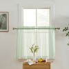 HLC.ME Sophia Floral Rod Pocket Lace Semi Sheer Voile Short Cafe Tiers - Set of 2 - 3 of 4