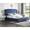 Roundhill Furniture Fentina 3-Piece Upholstered Bedroom Set, Tufted Velvet Wingback Bed with Two Nightstands - 3 of 4