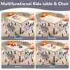 5-Piece Kids Table and Chairs, Height Adjustable Toddler Table and Chair Set for Ages 2-10 with Graffiti Desktop, Non-Slip Legs for Classroom/Daycare - 4 of 4