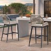 PURPLE LEAF 2 Pieces Bar Stools Patio Modern Rattan Barstools Aluminum Woven Tall Bar Chairs with Cushions for Outdoor Kitchen Island Garden - 2 of 4