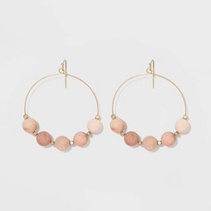 Bead Hoop Earrings - Universal Thread Pink/Gold, Women