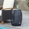 Osparple Round Outdoor Side Table with Hollow Framework,Metal Patio End Tables for Backyard,Pool,Indoor Companion,Durable and Rustproof - 4 of 4
