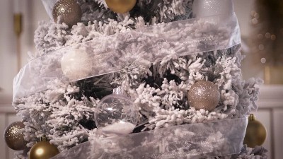 Winter Wonderland Pine Christmas Tree with Snow Flocking and Lights