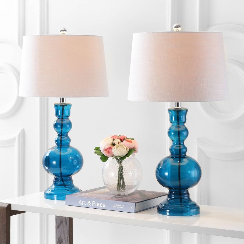 28.5" (Set of 2) Genie Glass Table Lamps (Includes LED Light Bulb) - JONATHAN Y, 3 of 6