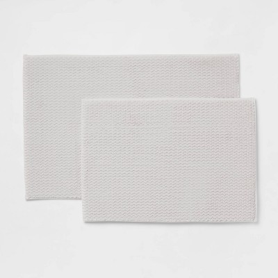 Photo 1 of 2pk Fuzzy Foam Bath Rug Gray - Threshold&#8482;