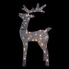 Northlight 39.5" LED Lighted Silver Glitter Reindeer Outdoor Christmas Decoration - image 3 of 4