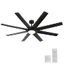 Wanze of Ocean 72 in. Modern Indoor Remote Wall Control Ceiling Fan with 3-Color LED Light and 3-Size Downrods - 2 of 4