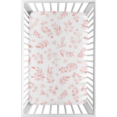 Sweet Jojo Designs Girl Baby Fitted Mini Crib Sheet Botanical Pink And ...