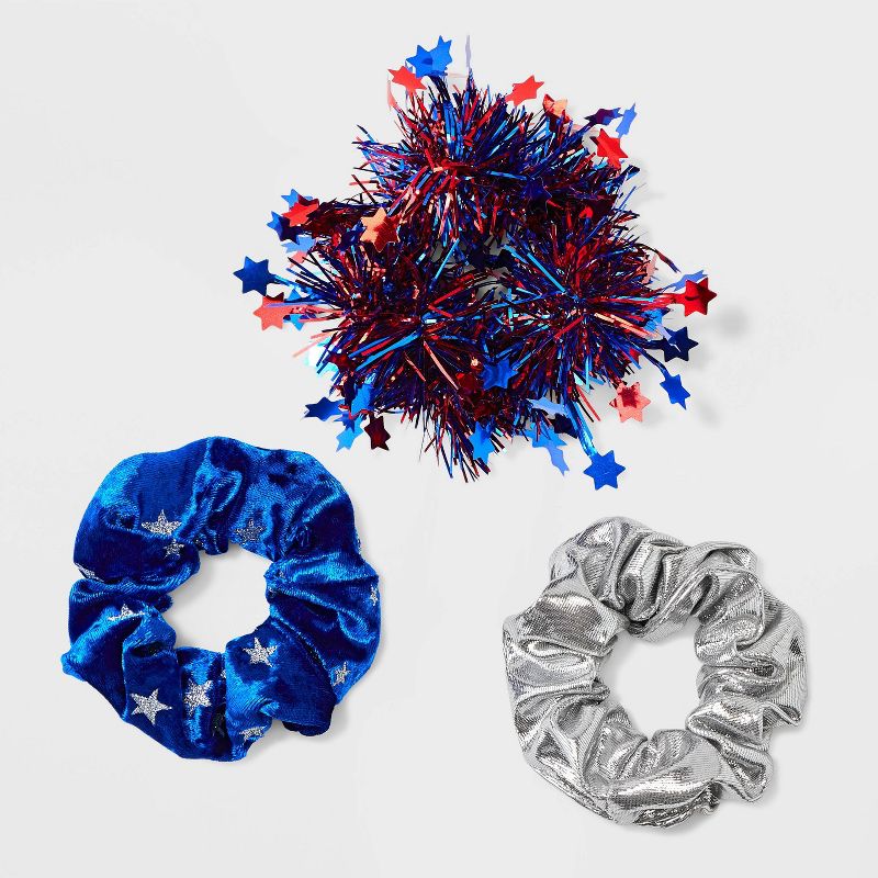 Americana Hair Twister Set 3pc - Red/White/Blue, 1 of 3