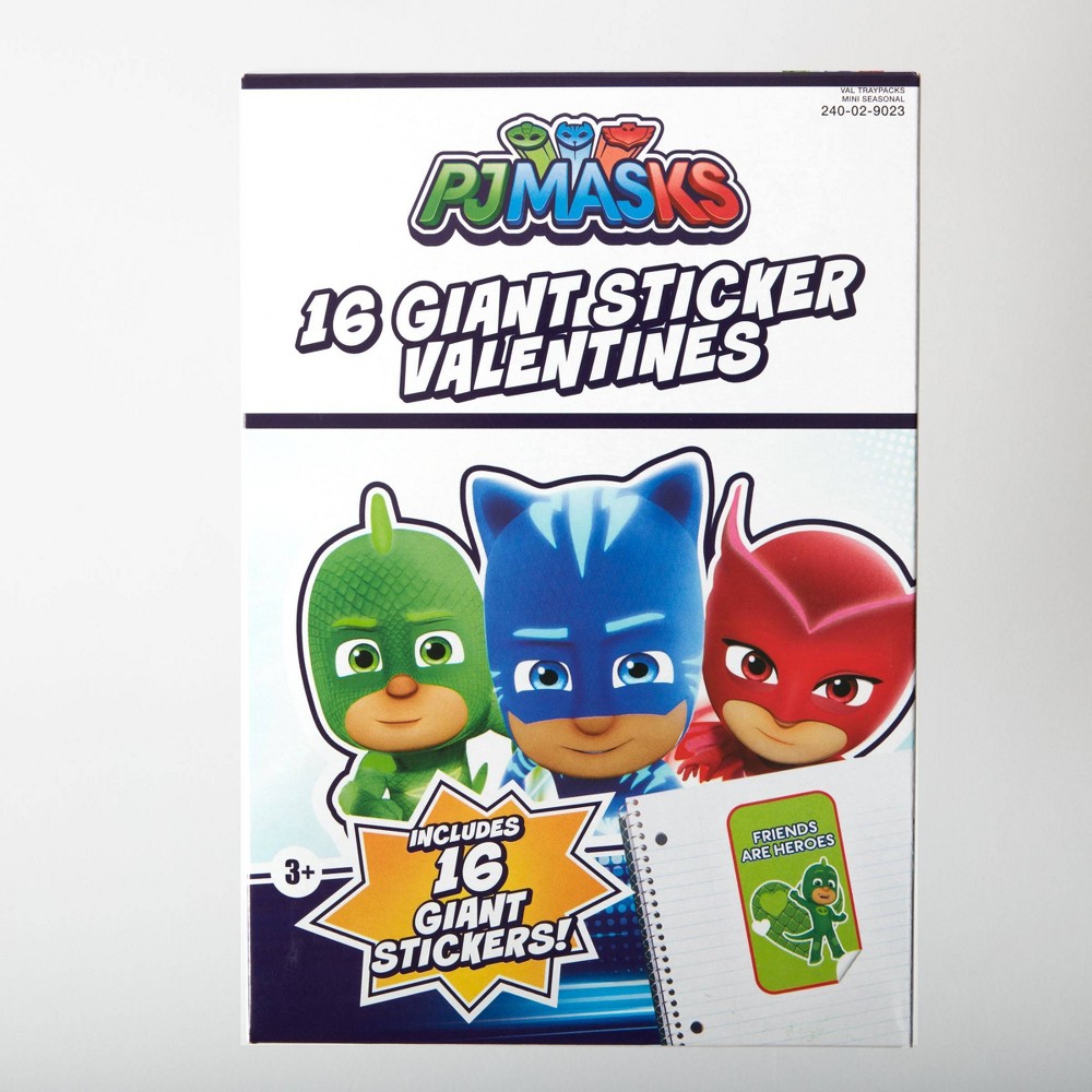 PJ Masks 16ct Giant Sticker Valentine's Day Classroom Exchange Cards - Paper Magic