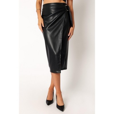 Petal And Pup Womens Landry Faux Leather Skirt - Black 0 : Target