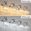 4-Light Modern Crystal Bathroom Light Fixtures-Chrome Vanity Lights Crystal Splicing with Metal Support,Bathroom Lighting Fixtures Over Mirror Vanity - 2 of 4