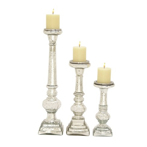 Traditional Candle Holder Set Of 3 - Brown - Olivia & May : Target