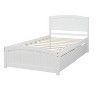 NicBex Twin Size Wood Platform Bed Frame with Headboard and Footboard,Under Bed Storage,Easy Assembly,White/Espresso/Gray - 4 of 4