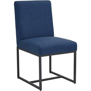 55 Downing Street Myles Navy Fabric and Black Metal Dining Chair - 1 of 4