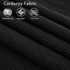 Airsurfer Black Modular Sofa, Soft Corduroy Fabric, Neck & Lumbar Pillows, 2-Seater Lounge Chair, for Reading or Living Room - 4 of 4