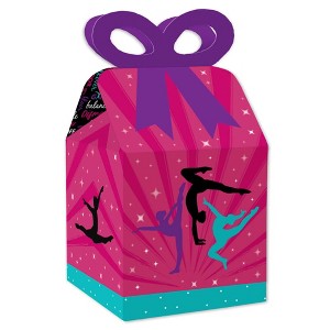 Big Dot of Happiness Tumble, Flip and Twirl - Gymnastics - Square Favor Gift Boxes - Birthday Party or Gymnast Party Bow Boxes - Set of 12 - 1 of 4