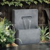 LuxenHome 26" Resin Cascading Gray with Speckled Black Rectangle Resin Garden Outdoor Water Fountain with Planter - 3 of 4