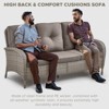 Outdoor 3-Seat Sofa Swivel Chair Table with Ottomans - 4 of 4
