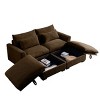 3 Pieces Modern Sofa With Storage Ottoman, Modular Couch Sectional Sofas Small With Pillows And Round Armrests, Small L Shape Sofa-Cuddlewood - 3 of 4