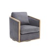 MAYEERTY Corduroy 360° Swivel Barrel Chair in Dark Gray for Living Room/Bedroom/Office - 4 of 4