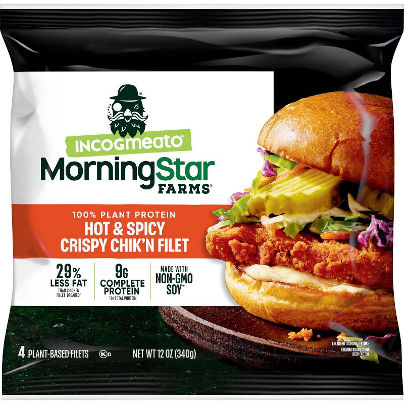 Morningstar Farms Frozen Incogmeato Hot &#38; Spicy Crispy Chik&#39;n Filet - 4ct/12oz, 3 of 7