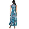 24seven Comfort Apparel Womens Blue Paisley Sleeveless Loose Long Casual  Maxi Dress - image 3 of 4