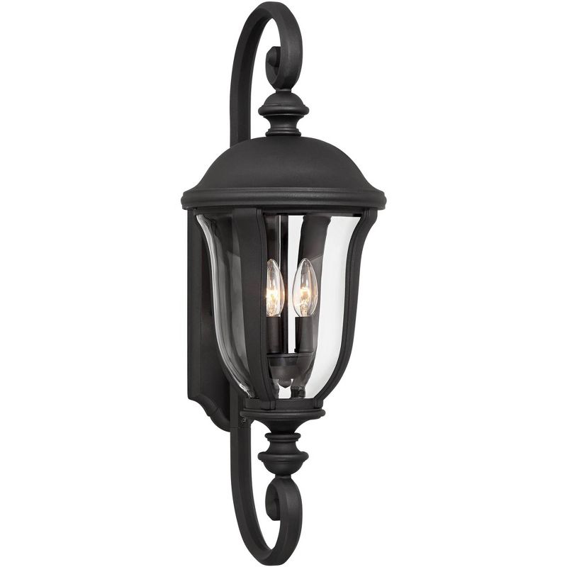 John Timberland Park Sienna Vintage Wall Light Sconce Black Hardwire 9 3/4" 3-Light Fixture Clear Glass Shade for Bedroom Bathroom Vanity Reading Home, 1 of 10