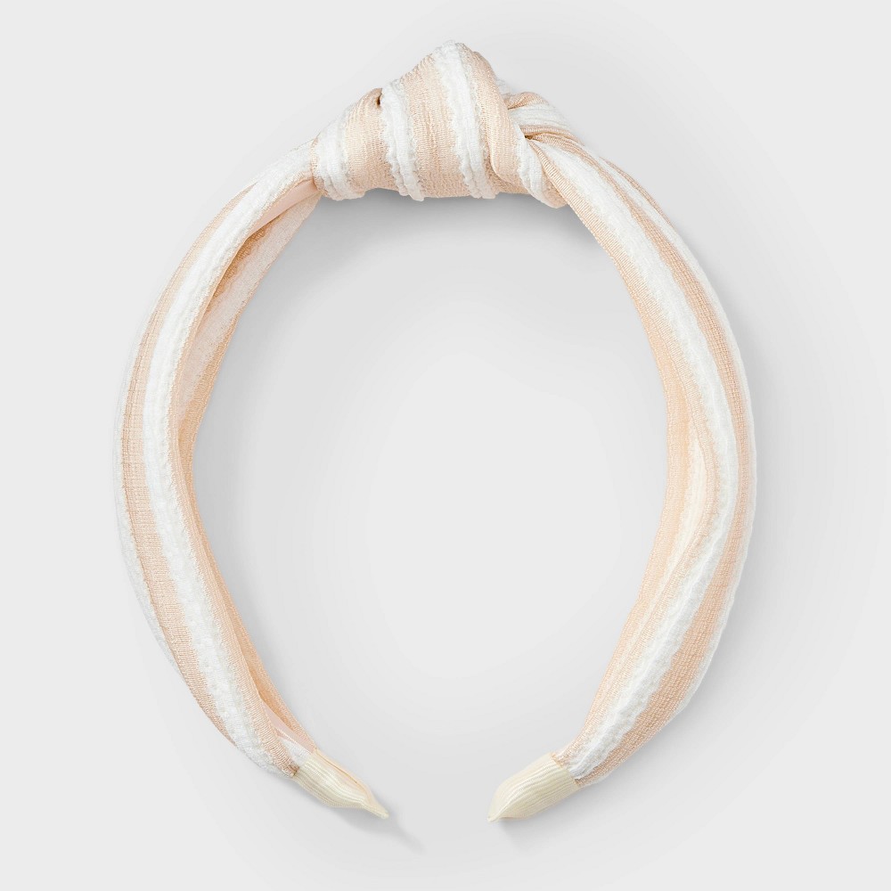 Striped Top Knot Headband - Universal Thread™ Pink/White