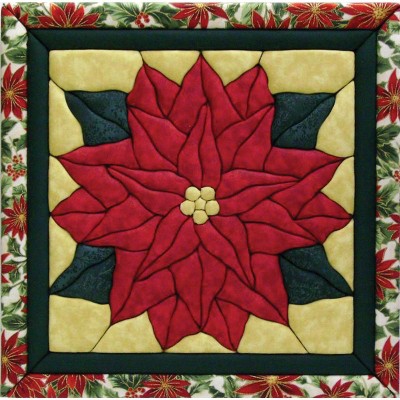 Quilt-Magic No Sew Wall Hanging Kit-Poinsettia