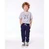 Deux par Deux Boy French Terry Sweatpants with Side Pockets Navy Blue - 2 of 4