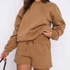 Mocamel Solid loose versatile casual round-neck sweatshirt and shorts set - 2 of 4