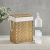 90L Laundry Hamper with Lid Laundry Clothes Hamper with 2 Removable Liner Bags Wicker Double Laundry Basket for Bathroom - 4 of 4