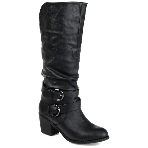 Journee Collection Womens Late Stacked Heel Mid Calf Boots Black 10 ...