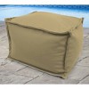 23" x 25" x 17" Outdoor Bean Filled Pouf/Ottoman In Sunbrella Canvas Heather Beige - Jordan Manufacturing - 3 of 4