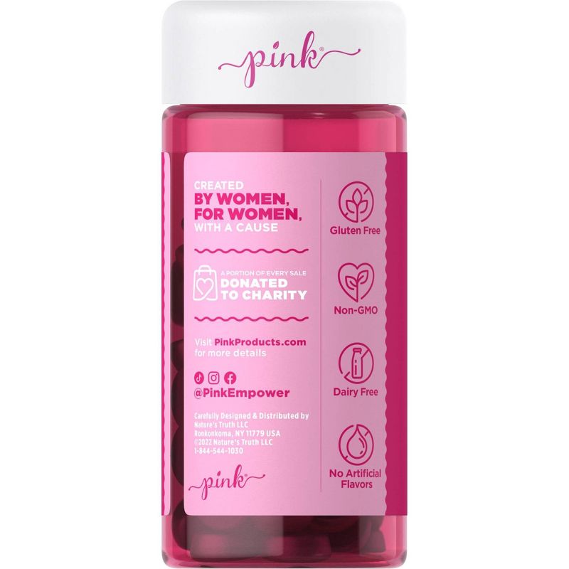 Pink Vitamins Vibrant Prenatal Multivitamin + DHA Gummies - Natural Berry - 60ct, 4 of 5