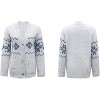 Coolmee Women's Fair Isle Cardigan Winter Ethnic Vintage Argyle Knit Outwear Sweater - 3 of 4