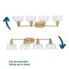 Progress Lighting Singleton 4-Light Vanity Fixture, Vintage Brass, Clear Glass - 3 of 4