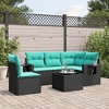 vidaXL Patio Sofa Set Black, Blue - With Table - 2 of 4
