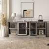 TV Stand for 65 inch TV with Mesh Door, Grey TV Entertainment Center with Storage, Industrial TV Console Table for Living Room, Rustic Grey - 4 of 4